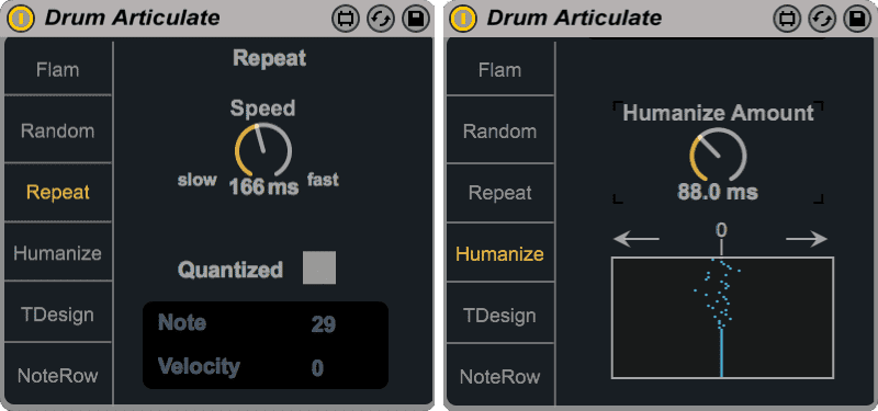 Drum Articulate - Repeat & Humanise modes